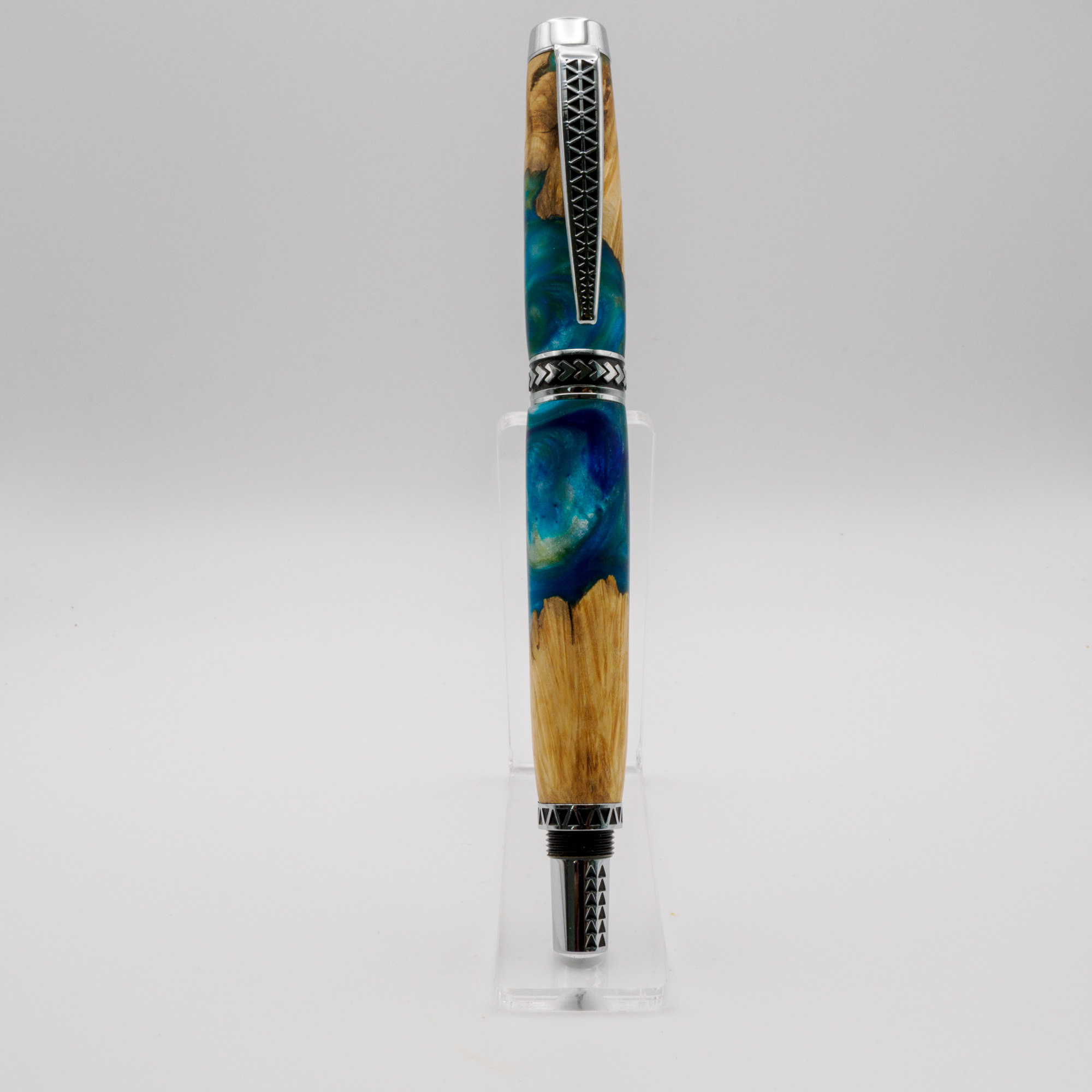 Maple Burl & Blue Resin Tapa Traveler Series